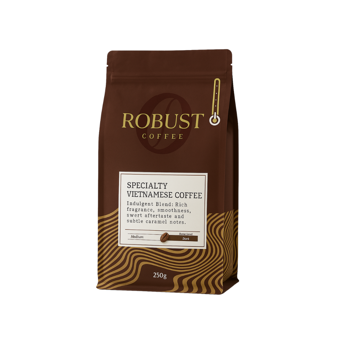 Velvety Richness – Vietnamese Whole Beans / Ground Coffee 500g – Level 3 Caffeine